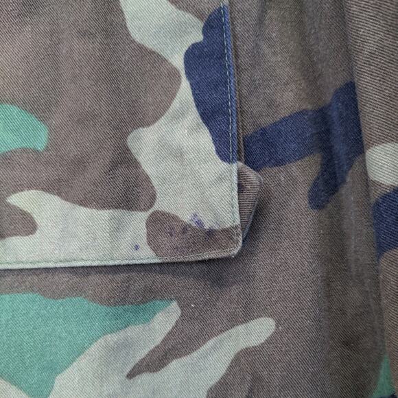 US Navy Sea Cadets Woodland Camo Type I Combat Coat Green Brown Small - Picture 8 of 15